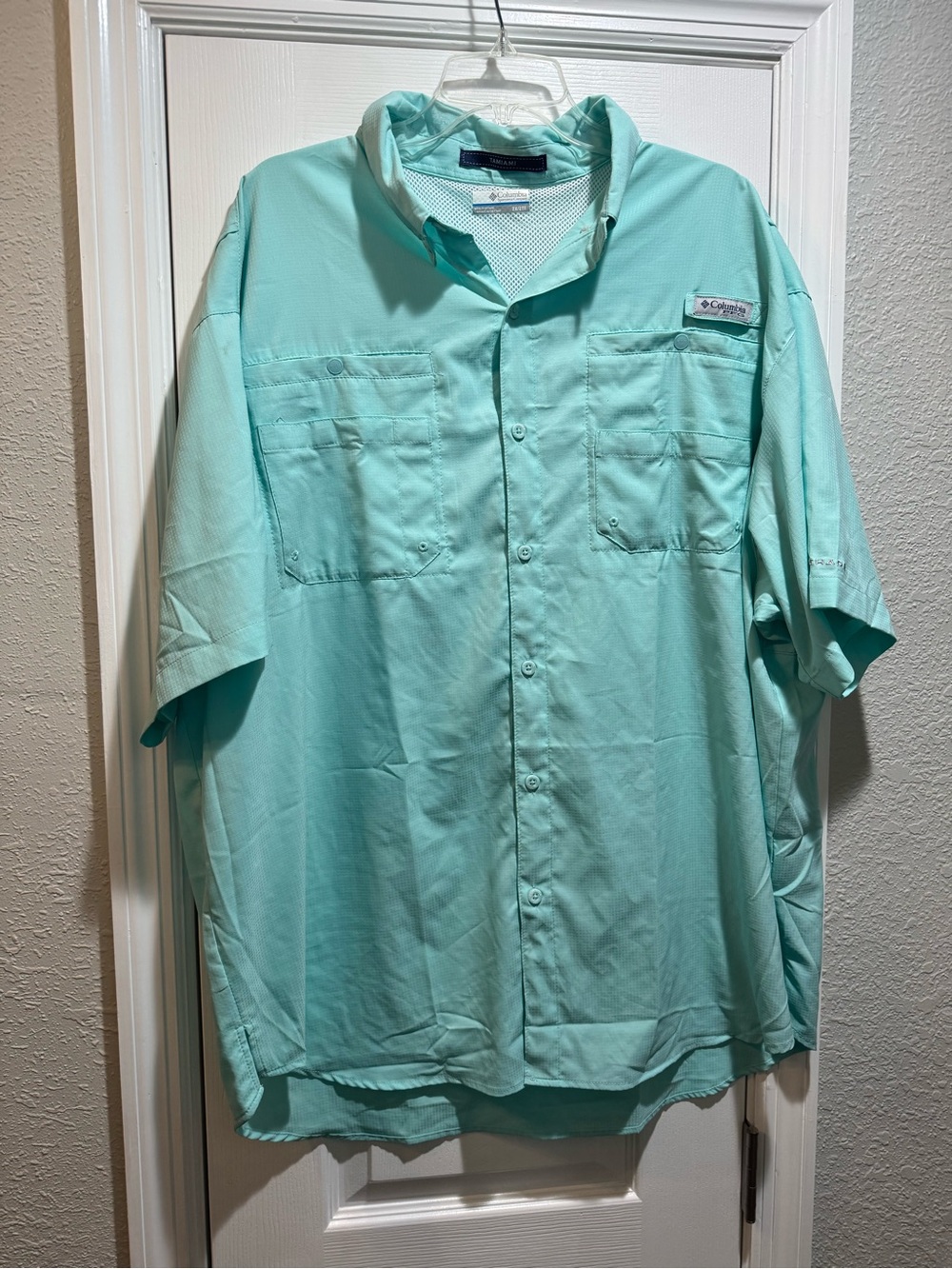 Columbia Men's Short Sleeve Omni-Shade Button Shirt - Turquoise